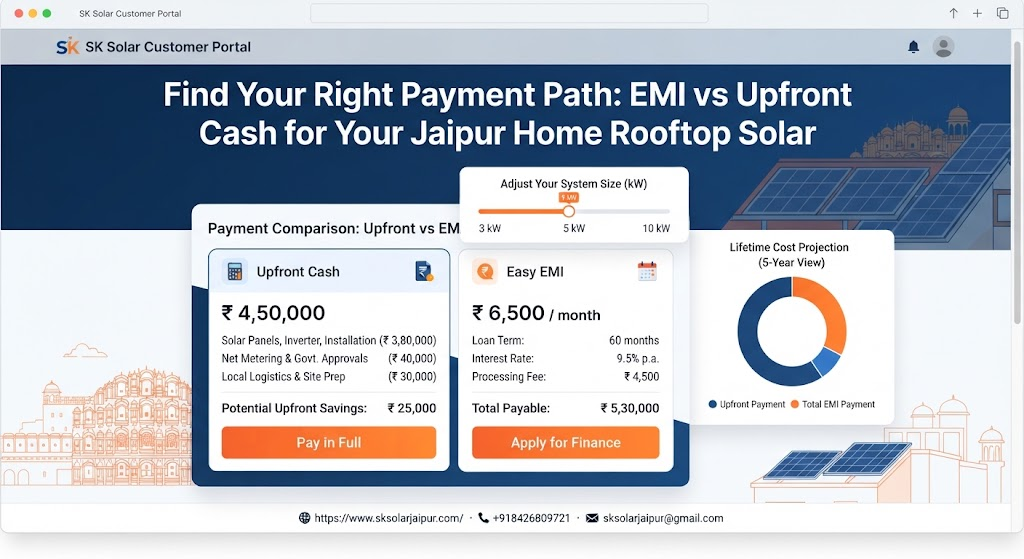 EMI vs upfront cash: how Jaipur homeowners decide the right way to pay for rooftop solar
