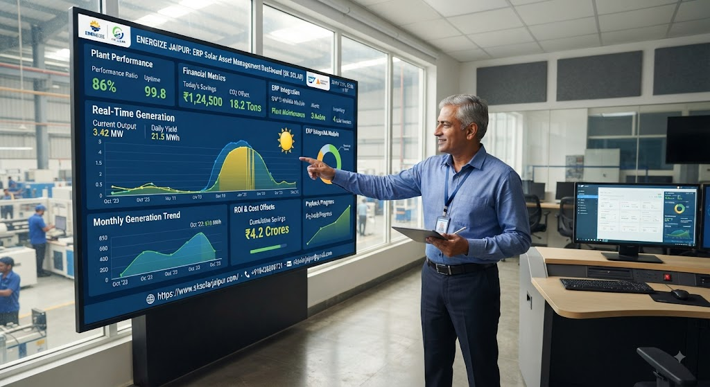 erp-integrated solar asset monitoring dashboard: how industrial facility managers track real-time clean energy generation and cost offsets directly inside their enterprise software