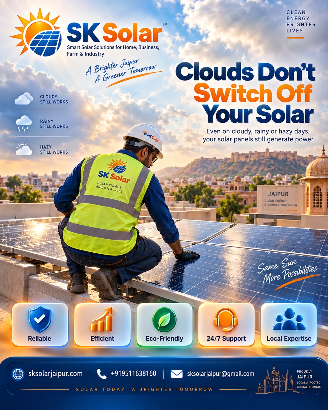 Debunking the myth that solar panels stop generating power on cloudy, rainy or hazy days