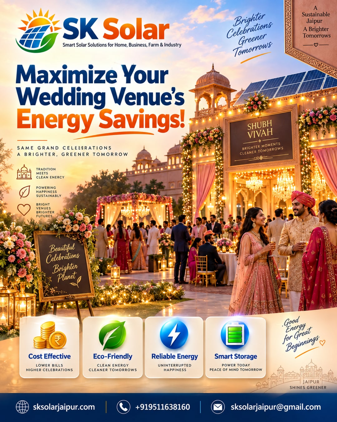 The Wedding Season Math: Solar + Battery ROI for Jaipur Marriage Gardens & Banquet Halls