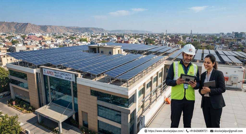 multi-story private healthcare hospital rooftop solar installation: maintaining uninterrupted critical medical power and cutting operational utility costs in jaipur