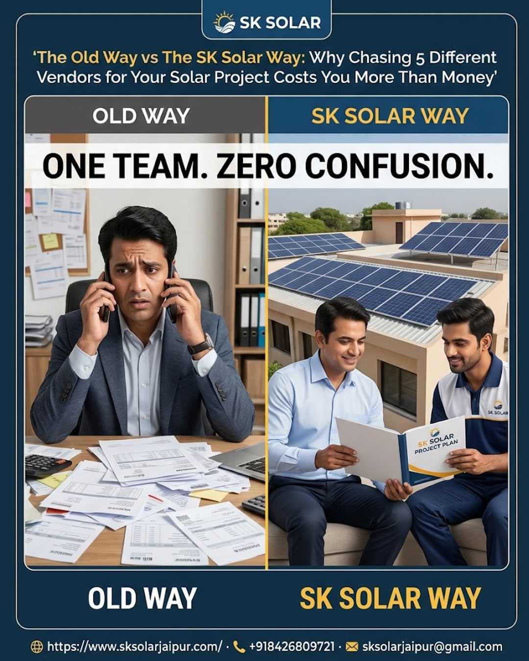 The Old Way vs The SK Solar Way: Why Chasing 5 Different Vendors for Your Solar Project Costs You More Than Money