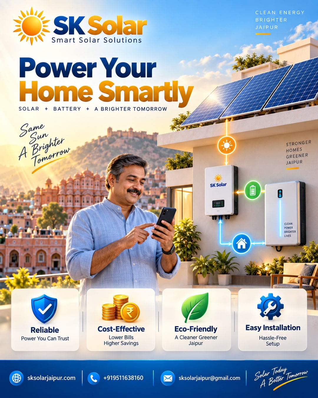 Solar plus battery storage in 2026: why jaipur homes and businesses are pairing rooftop solar with backup batteries