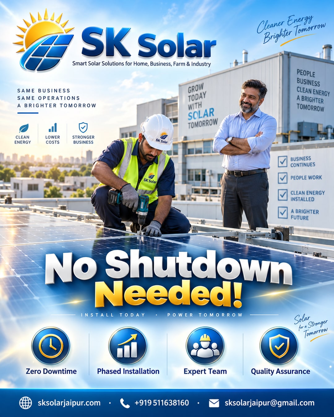 Debunking the myth that going solar means shutting your shop or factory down for days during installation