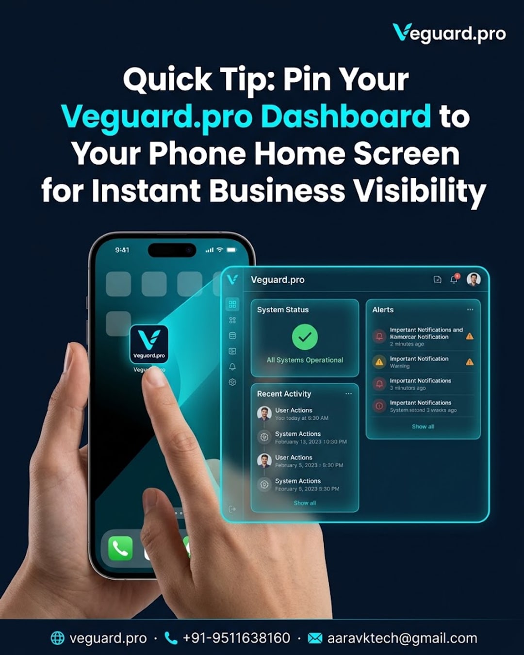 Quick Tip: Pin Your Veguard.pro Dashboard to Your Phone Home Screen for Instant Business Visibility