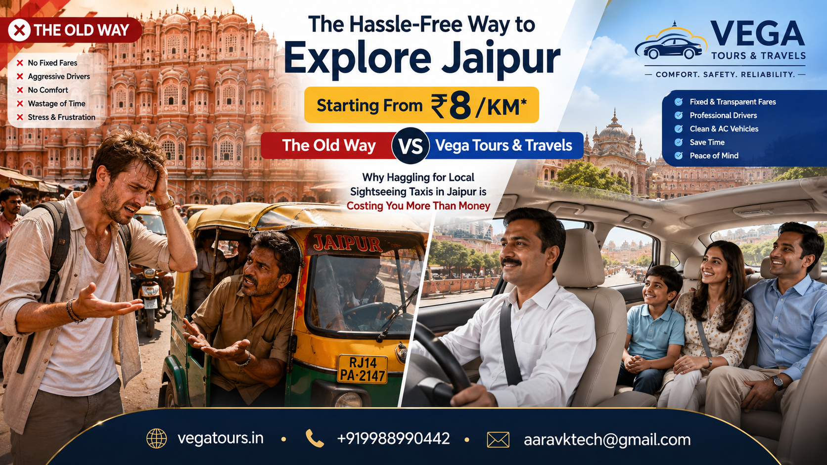 The Old Way vs Vega Tours & Travels: Why Haggling for Local Sightseeing Taxis in Jaipur is Costing You More Than Money