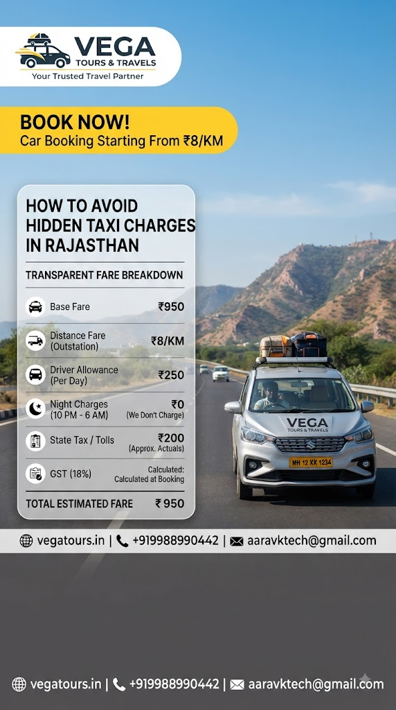 How to Avoid Hidden Taxi Charges and Late-Night Surge Surprises When Booking Cabs for Outstation Rajasthan Trips