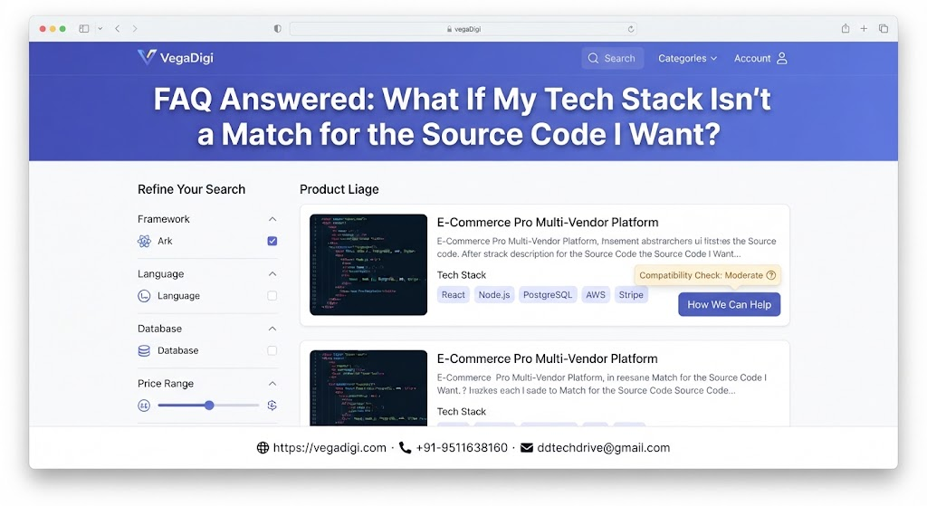 Tech Stack Compatibility for VegaDigi Source Code