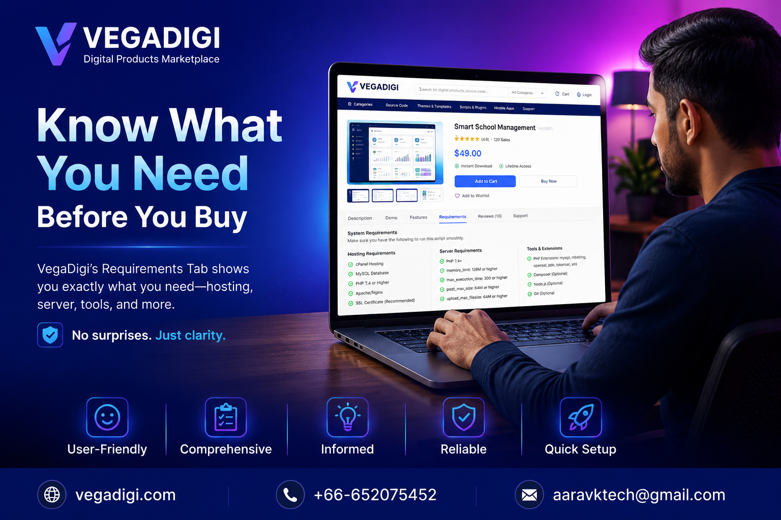 The Requirements Tab: Know Before You Buy on VegaDigi