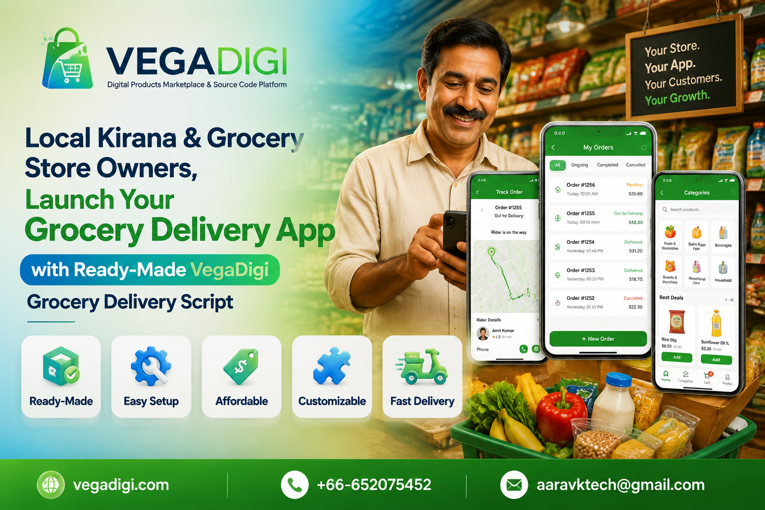 Launch Your Grocery Delivery App with VegaDigi Script