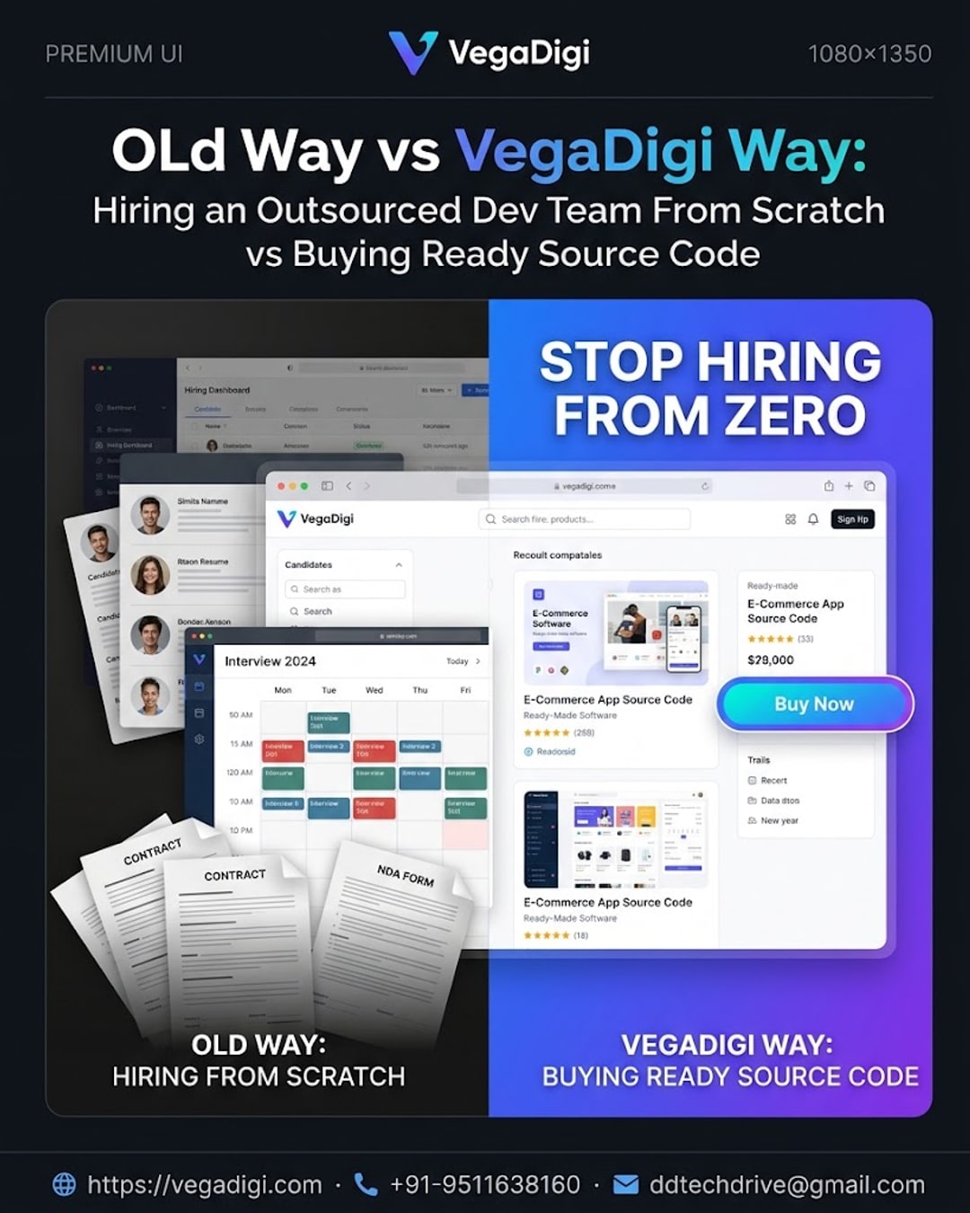 Old Way vs VegaDigi: Outsourcing vs Buying Source Code