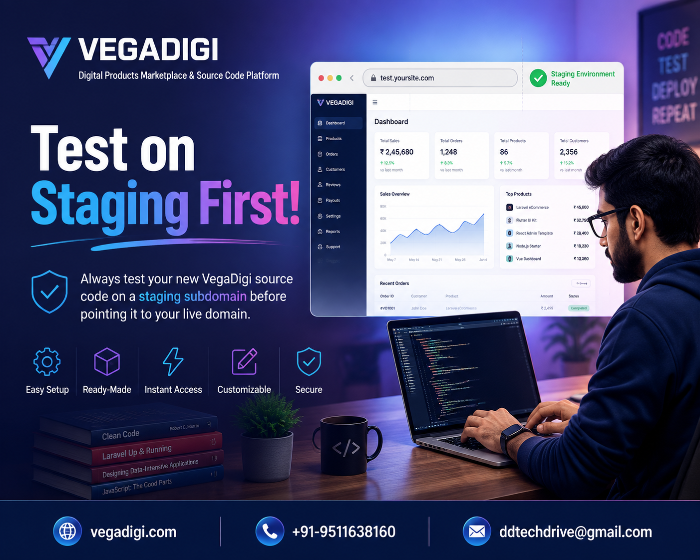 Test VegaDigi Source Code on Staging First