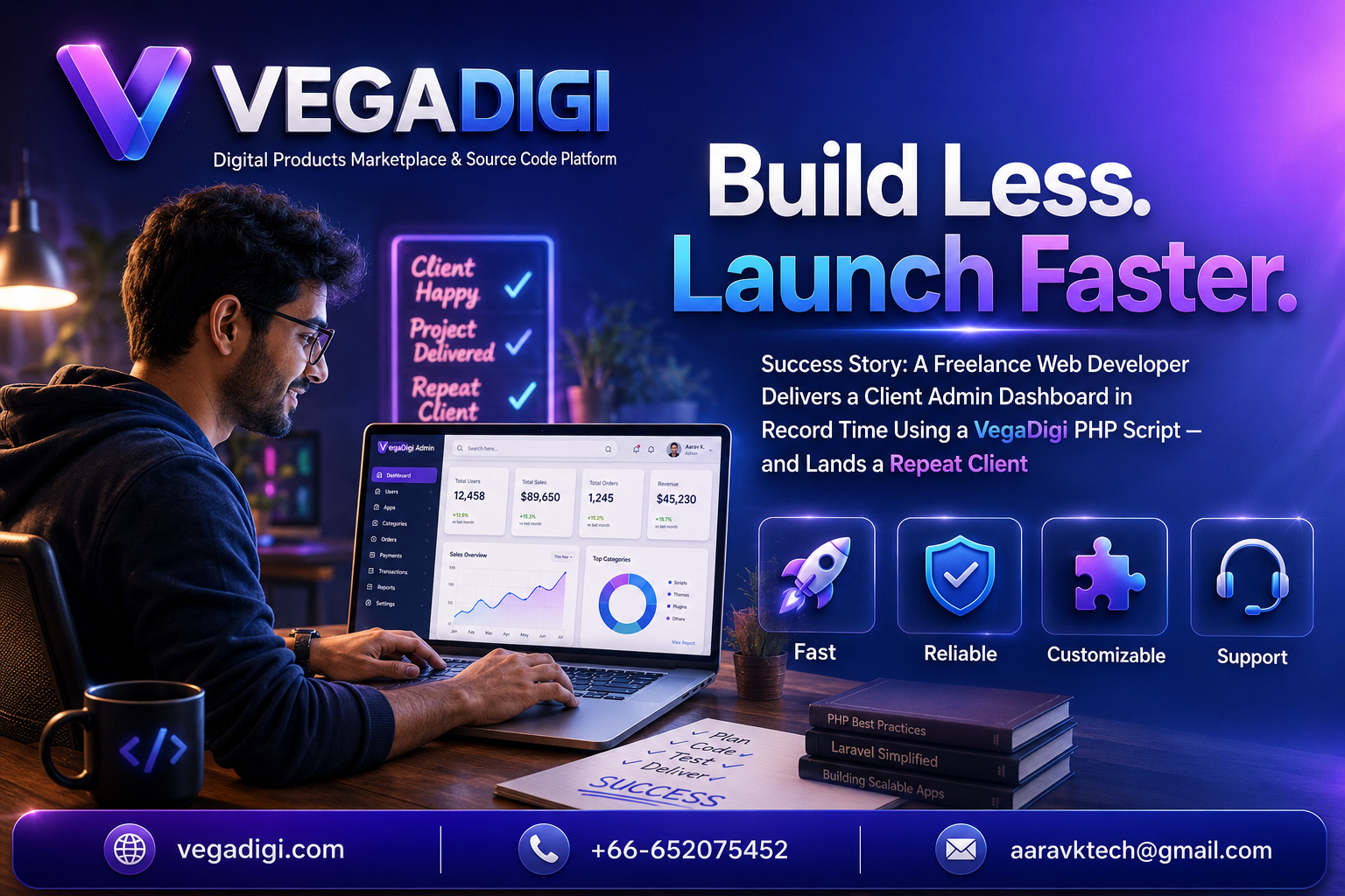 Freelance Developer's Success with VegaDigi PHP Script