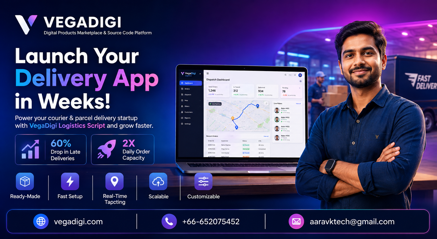 Courier Startup Doubles Orders with VegaDigi Script