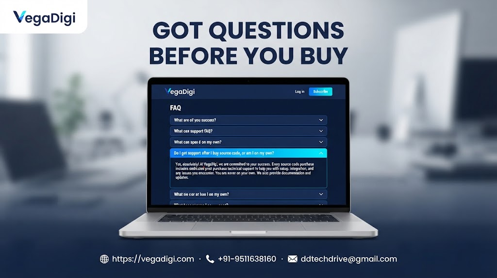 Support After Buying Source Code on VegaDigi