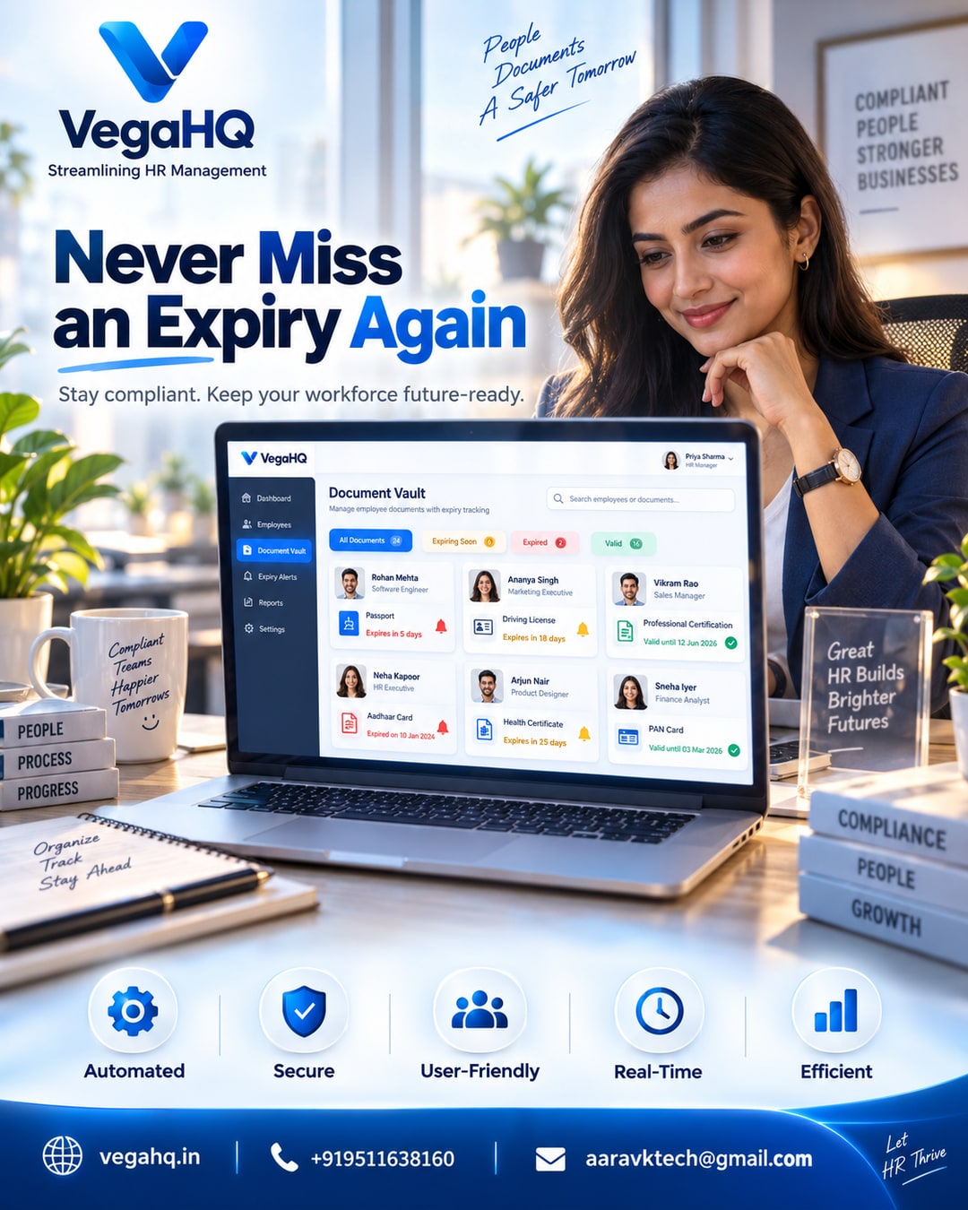VegaHQ Document Vault: Auto-Expiry Alerts for Employee IDs, Licenses & Certifications