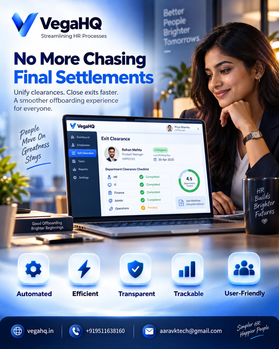 The Endless Exit: how scattered clearances leave ex-employees waiting weeks for their full and final settlement, and how VegaHQ turns offboarding into one tracked workflow