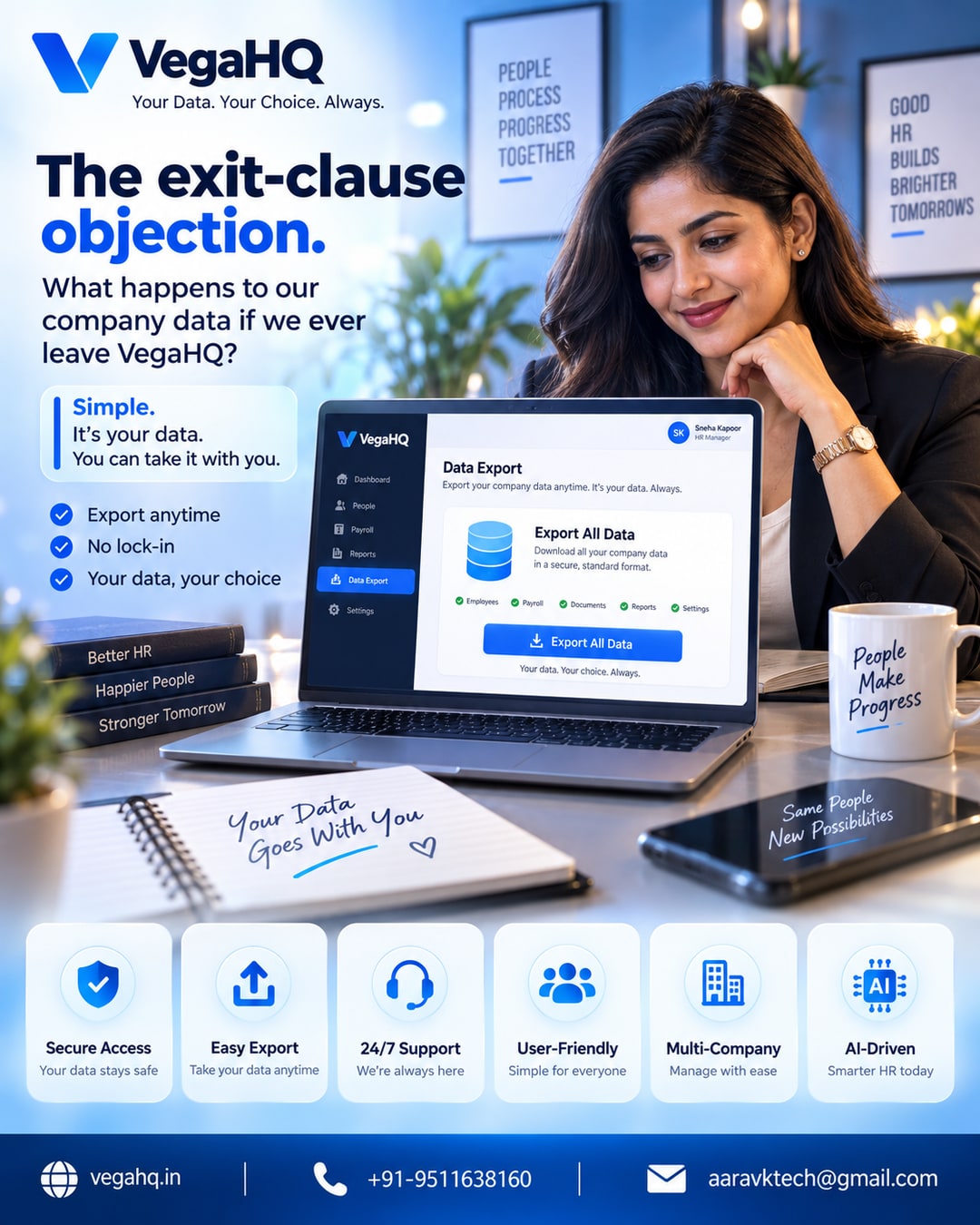 The exit-clause objection: what happens to our company data if we ever leave VegaHQ