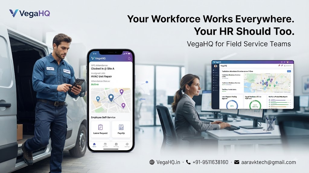 VegaHQ for Field Service Companies — Manage Mobile Technicians, Site Attendance, Leave and Payroll from One Platform