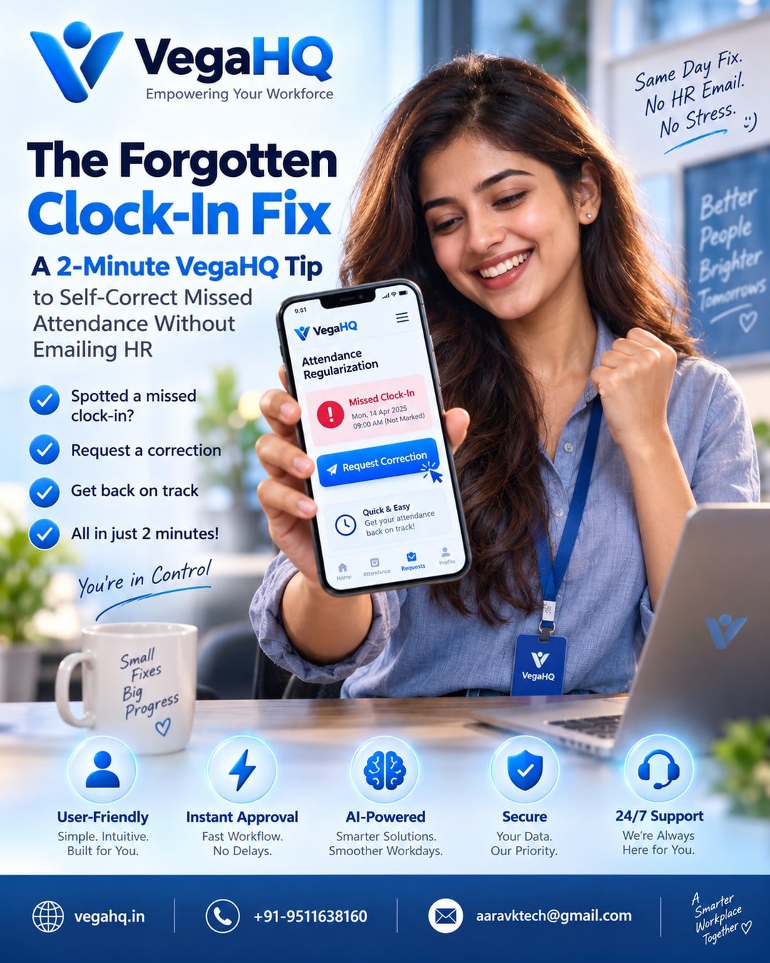 The Forgotten Clock-In Fix: A 2-Minute VegaHQ Tip to Self-Correct Missed Attendance Without Emailing HR