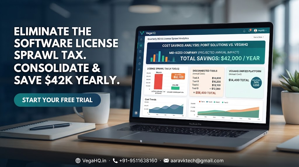 the annual software license sprawl tax: how consolidating four disconnected point solutions into vegahq saves mid-sized companies $42,000 yearly