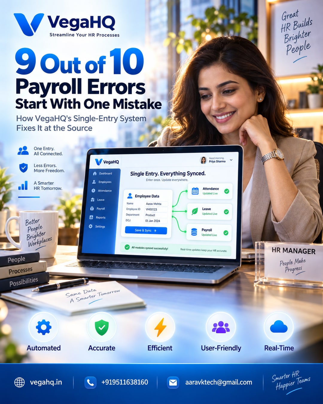 9 Out of 10 Payroll Errors Start With One Mistake: How VegaHQ's Single-Entry System Fixes It at the Source