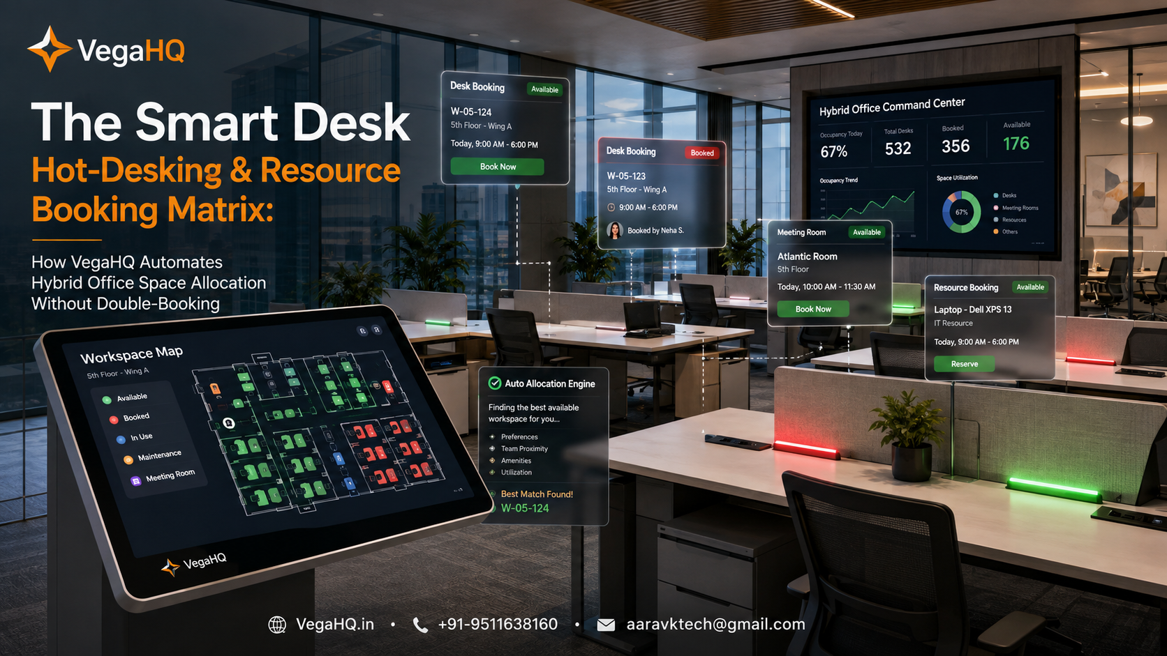 The Smart Desk Hot-Desking & Resource Booking Matrix: How VegaHQ Automates Hybrid Office Space Allocation Without Double-Booking