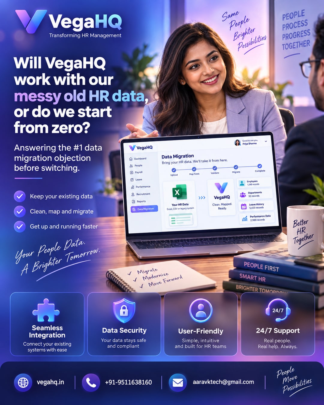 Will VegaHQ work with our messy old HR data, or do we start from zero? Answering the #1 data migration objection before switching