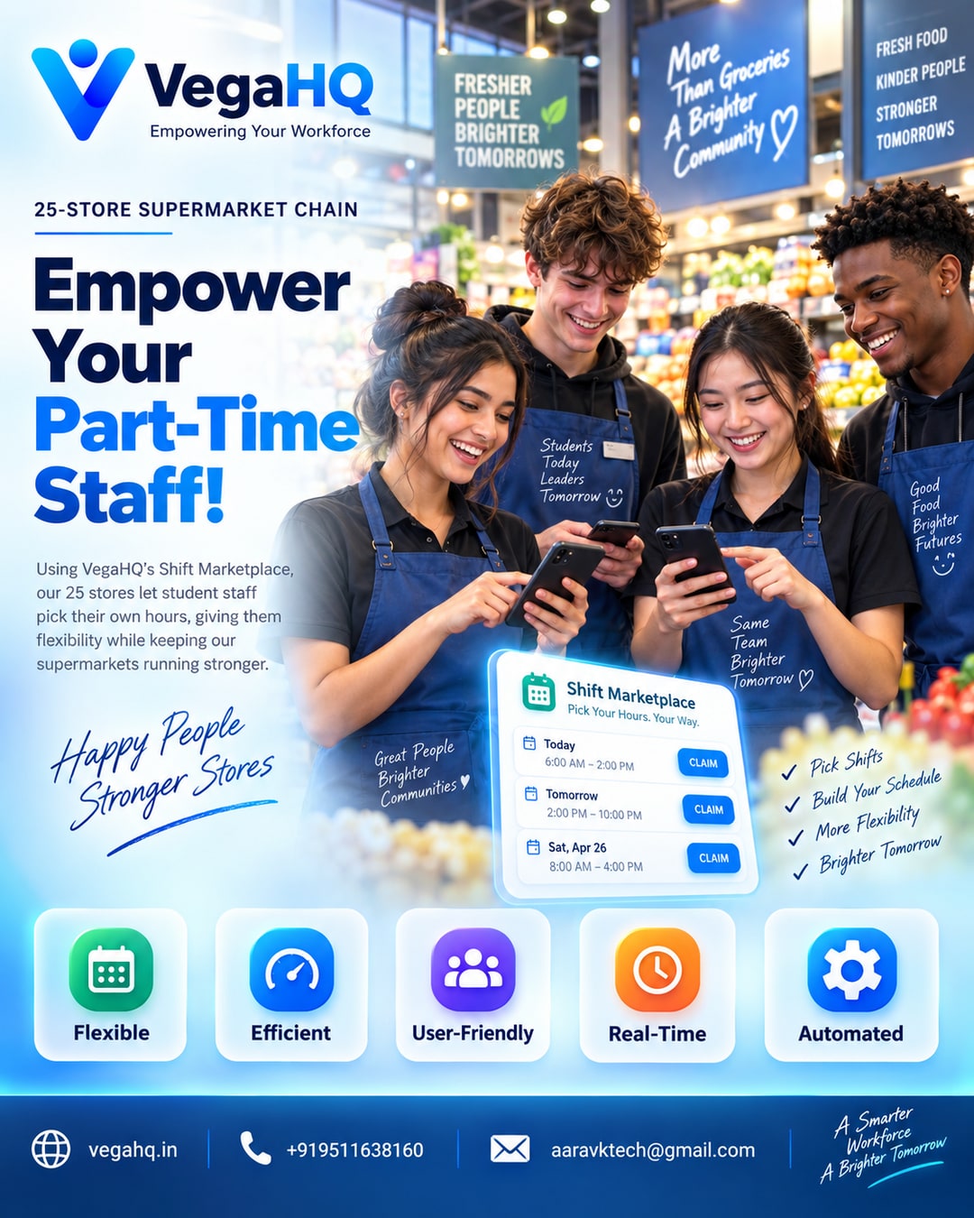 How a 25-Store Supermarket Chain Uses VegaHQ's Shift Marketplace to Let Part-Time Student Staff Pick Their Own Hours