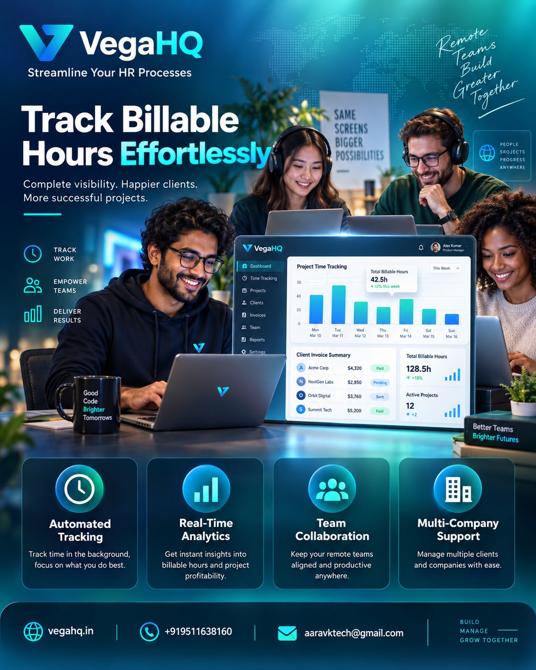 How IT & Software Consulting Firms Use VegaHQ to Track Billable Hours Across Remote Dev Teams