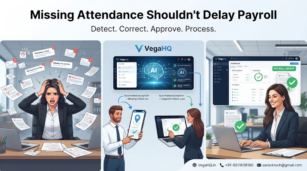 Stop chasing missing timesheets before payroll: VegaHQ turns attendance exceptions into payroll-ready records