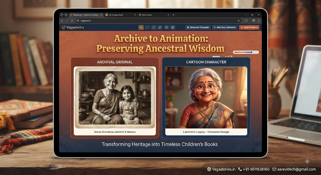 vegastories heritage heirloom conservation: digitizing ancestral wisdom into timeless children cartoon books