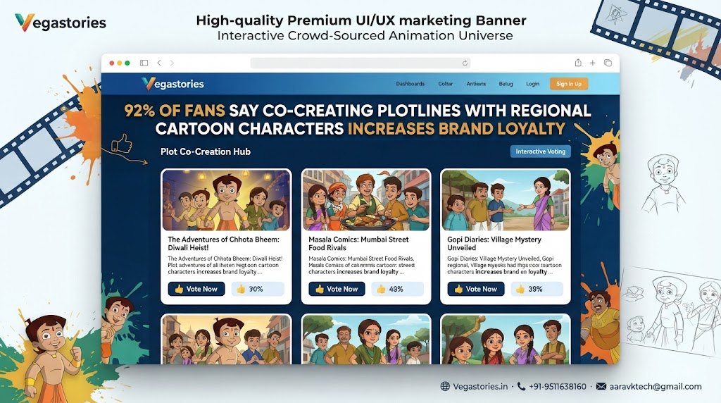 vegastories interactive crowd-sourced animation universe: 92 percent of fans say co-creating plotlines with regional cartoon characters increases brand loyalty