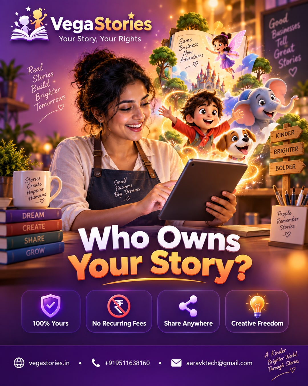 Who owns the story after VegaStories creates it? Answering the No.1 ownership and rights objection before businesses sign up