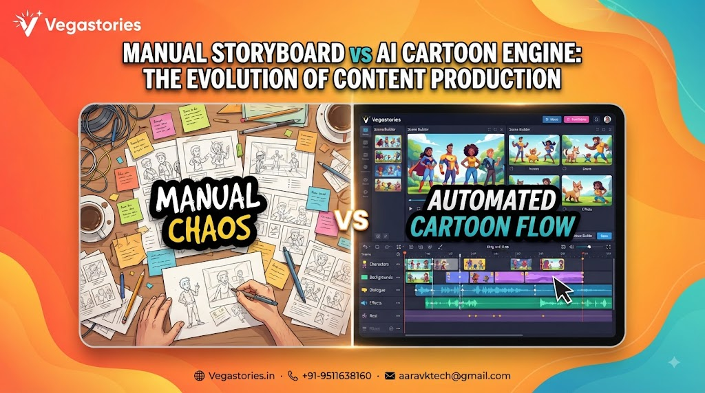 Vegastories Manual Storyboard vs AI Cartoon Engine: The Evolution of Content Production