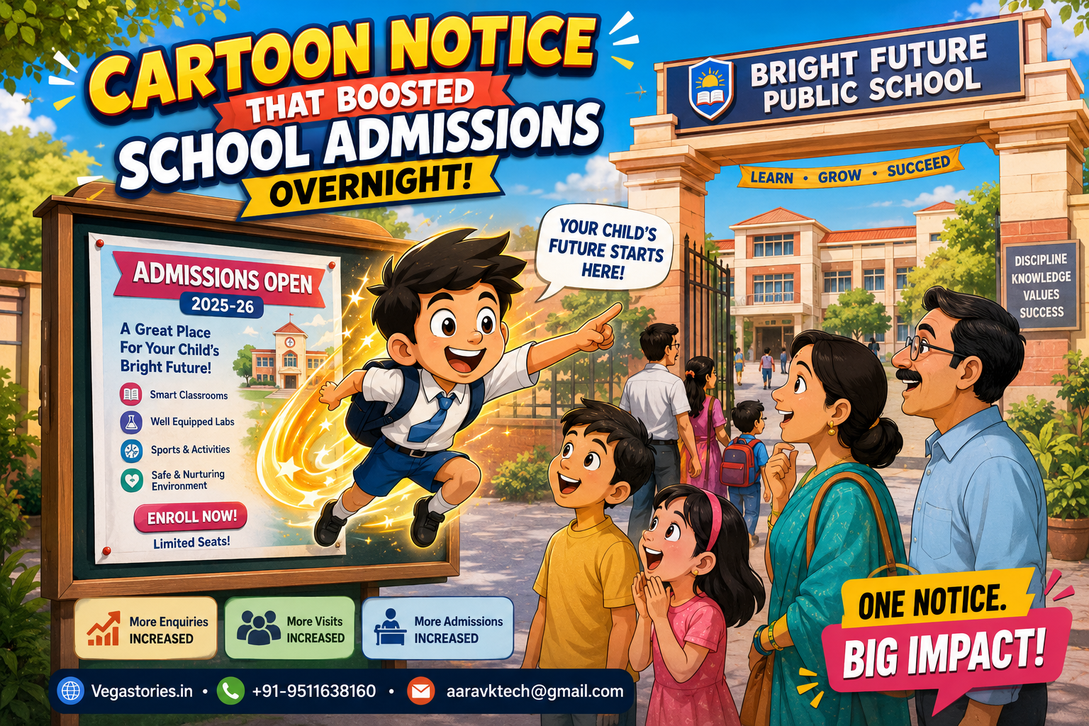 Cartoon Notice That Boosted School Admissions Overnight