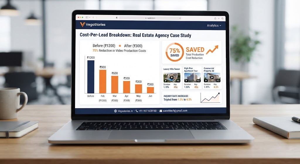 VegaStories Cost-Per-Lead Breakdown: Real Estate Agency Cuts Video Production Costs by 75% While Tripling Inquiry Rate With Animated Story Ads
