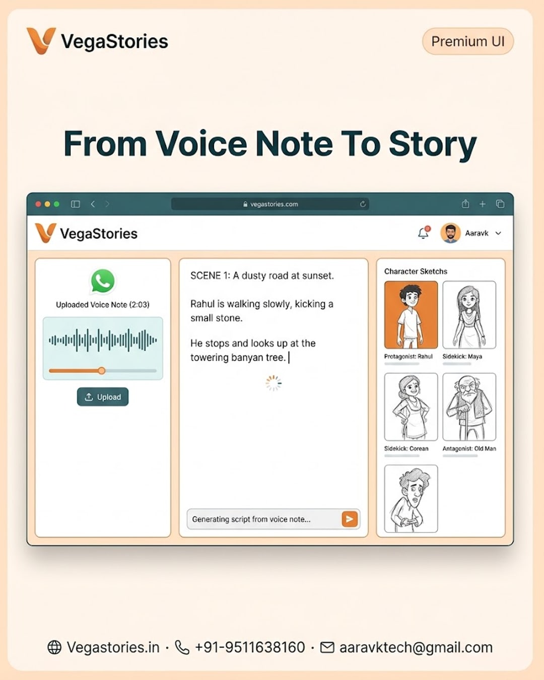 VegaStories Writers Room: How a 2-Minute WhatsApp Voice Note Becomes a Finished Animated Story