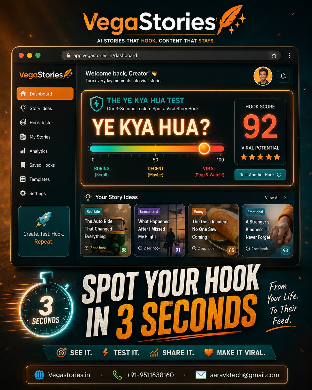 The Ye Kya Hua Test — VegaStories' 3-Second Trick to Spot a Viral Story Hook in Your Own Daily Life