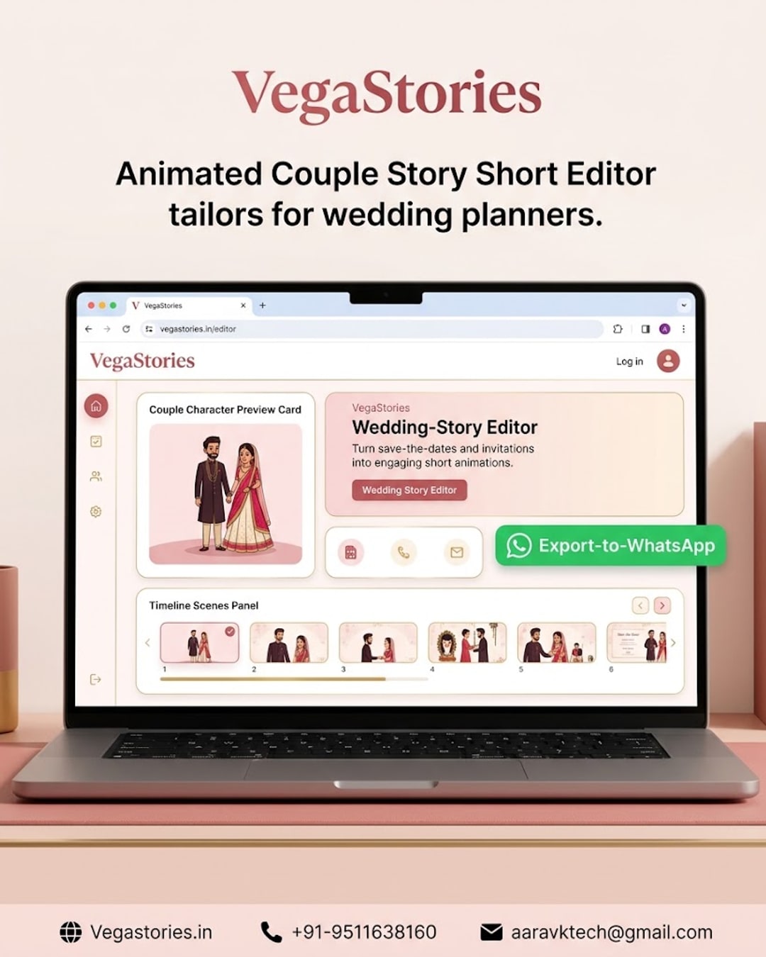VegaStories for wedding planners: turning save-the-dates and invites into animated couple story shorts