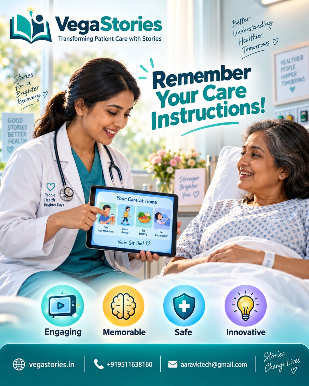 VegaStories for Hospitals & Clinics: Turning Patient Discharge Instructions into Animated Stories Patients Actually Remember