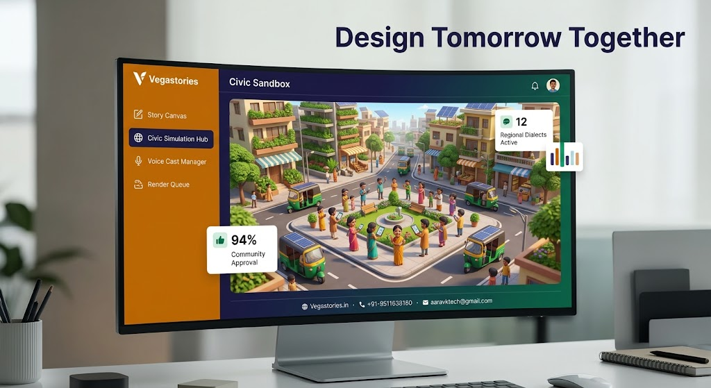 Vegastories Holographic Civic Sandbox: What if Citizens Co-Created Animated Smart City Policies in Real Time?