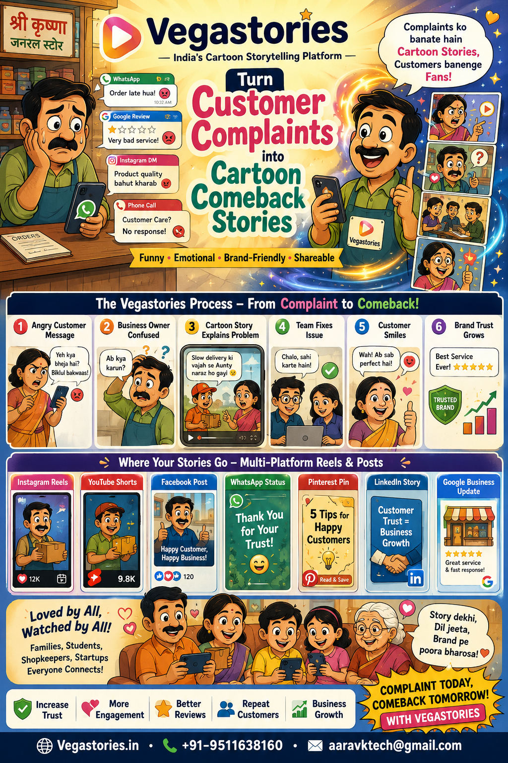 Complaint Se Comeback Story: turn customer complaints into funny positive cartoon reels