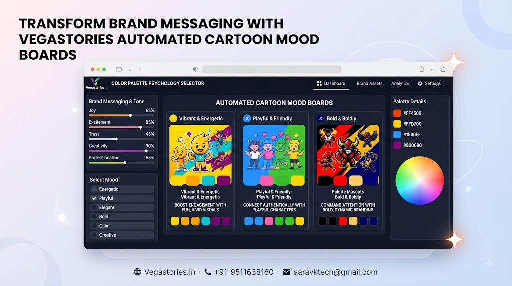 vegastories color palette psychology selector: how automated cartoon mood boards transform brand messaging