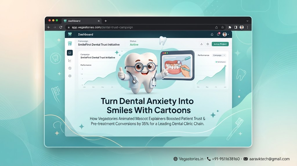 how a multi-specialty dental clinic chain boosted patient trust and pre-treatment conversions by 35% using vegastories animated mascot explainers