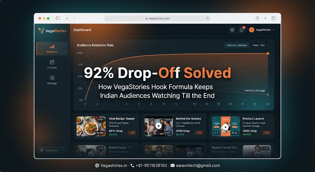 92% of Videos Lose Viewers in the First 3 Seconds — How VegaStories Hook Formula Keeps Indian Audiences Watching Till the End