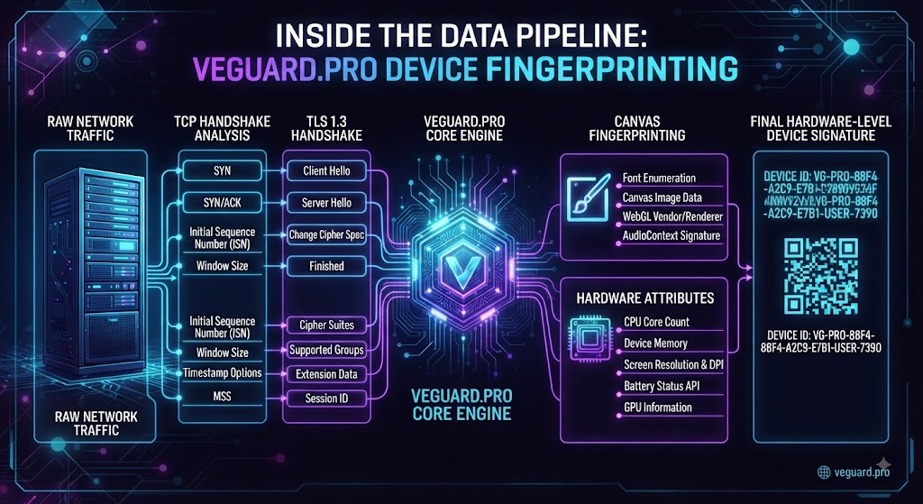 inside the data pipeline: how veguard.pro maps raw tcp and tls handshakes to hardware-level device signatures