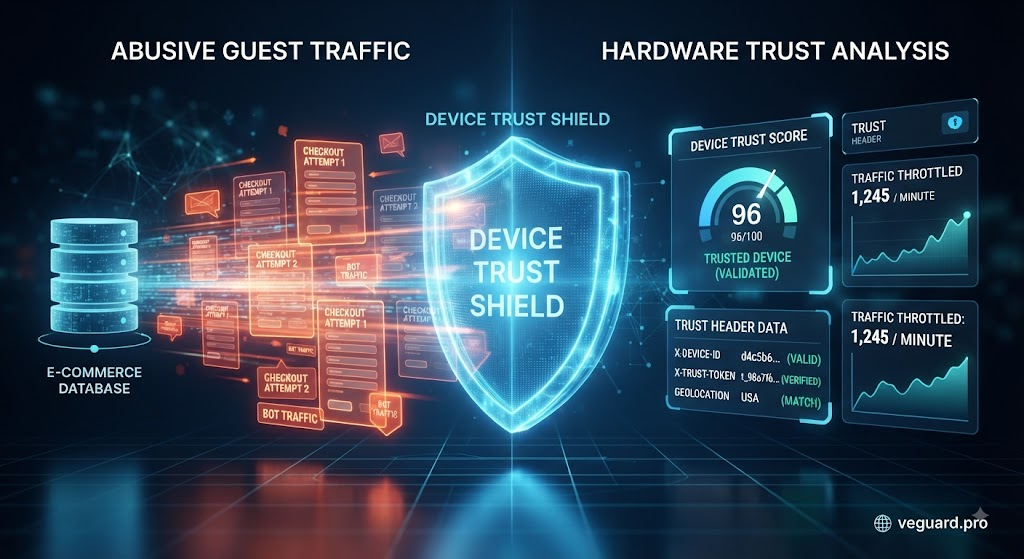how to use device trust headers to instantly throttle abusive guest checkout attempts before they hit your database