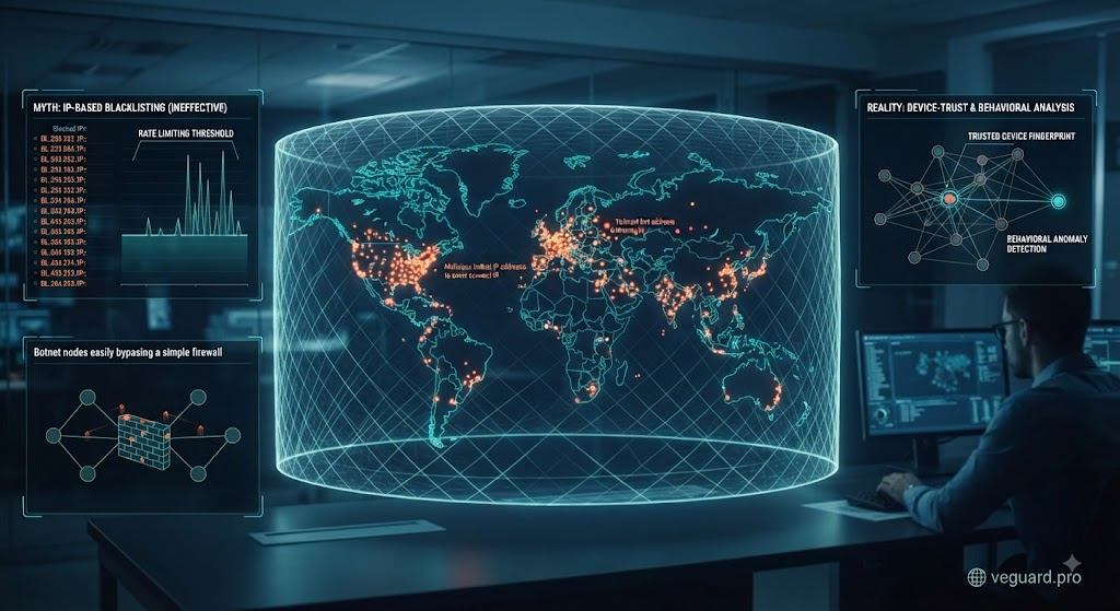 myth: increasing rate-limiting thresholds or implementing standard ip-based blacklisting provides adequate protection against modern distributed botnets