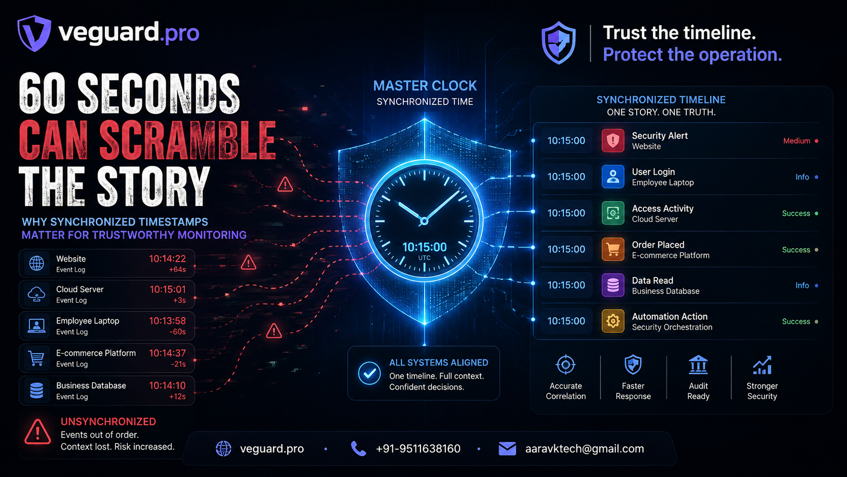 60 seconds of clock drift can scramble your security story: why synchronized timestamps matter for trustworthy monitoring